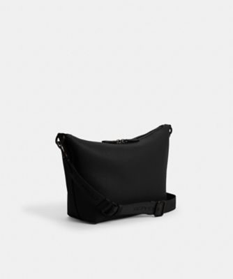 Marine　極美品　コーチメッセンジャーバッグサリバン　ブラック　肩がけ COACH】コーチ メンズ コーティングキャンバス レザー
